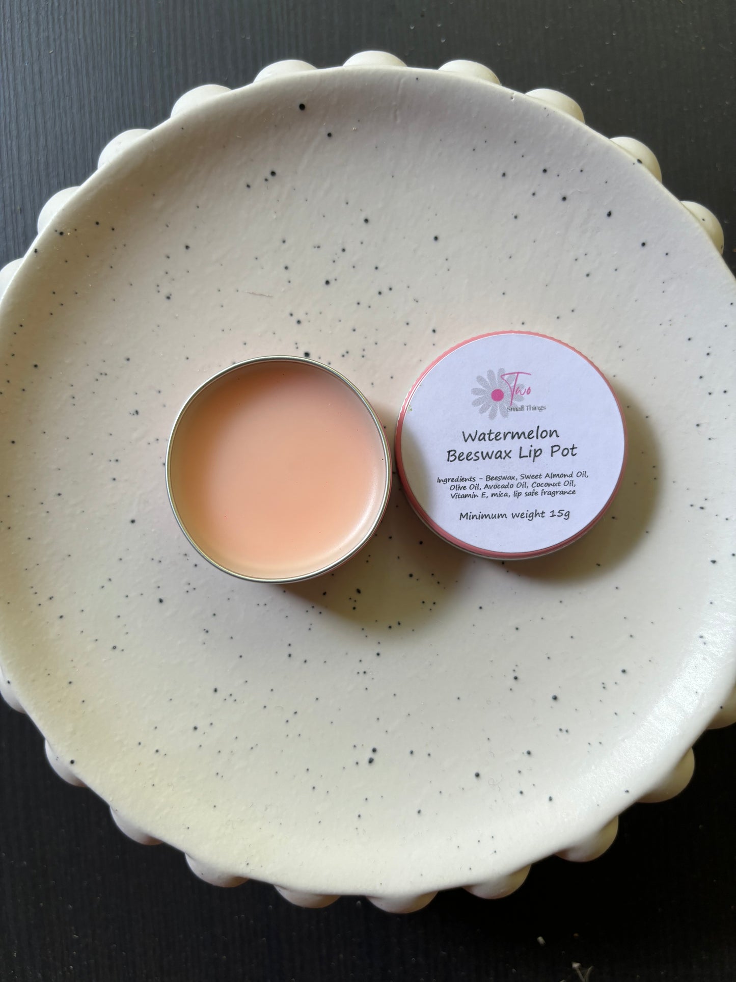 Watermelon Beeswax Lip Balm Pot